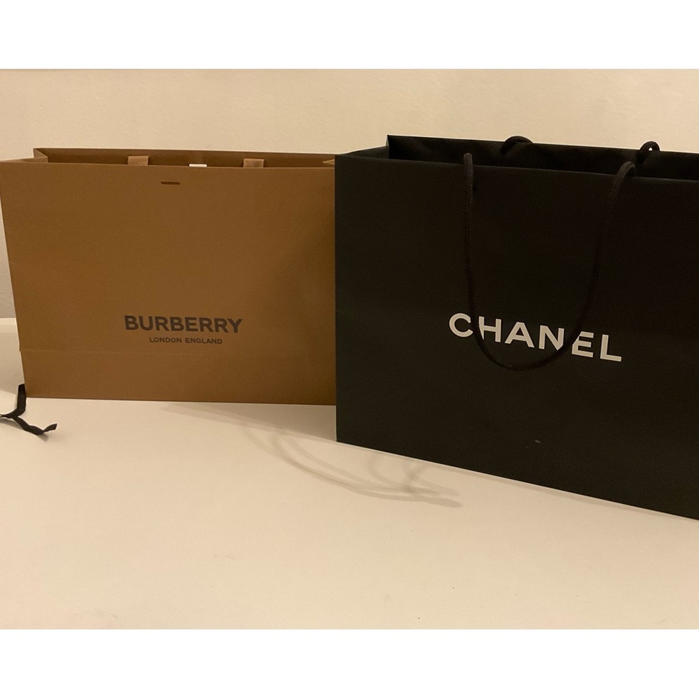 Burberry and Chanel paper bags